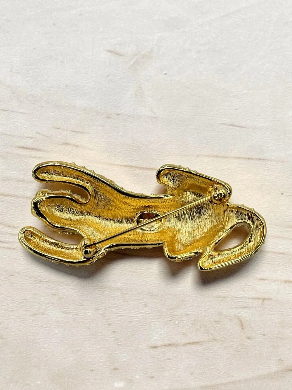 KJL Kenneth Jay Lane “Treasures Of The Duchess” Tiger Rhinestone Brooch 2.5” 90s